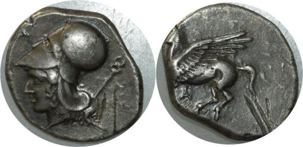 Greek coin Rare Grecque COrinthe statère d'Athéna 350-307 av. J.-C Silver 