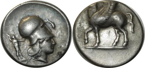 Greek coin Rare Grecque COrinthe statère d'Athéna 350-307 Silver 
