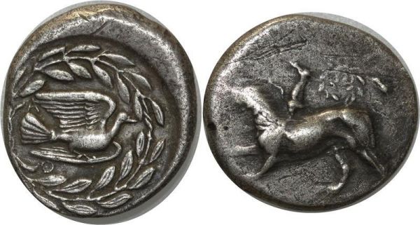 Greek coin Rare Grecque Péloponèse Sikyon Drachme 360-330 Colombe Lion Argent 