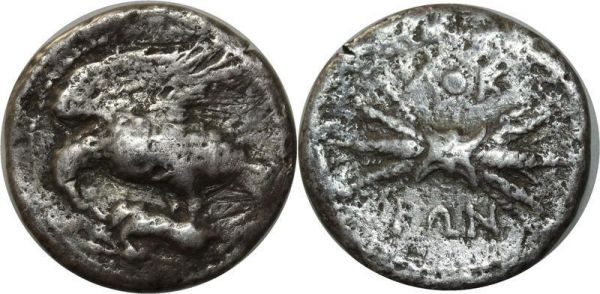 Greek coin Scarce Bruttium Lokroi Didrachme 332 268 ΛOK ΡΩN Eagle Silver