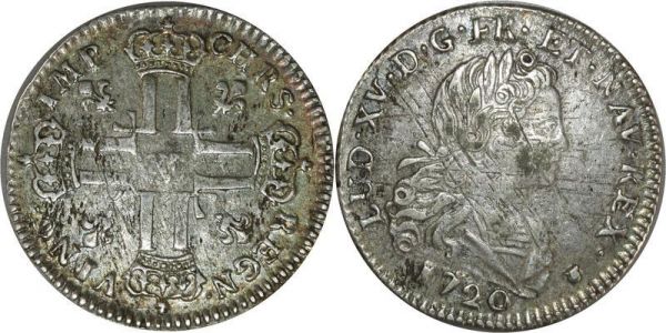 France Rare R4 Petit Louis Louis XV 3 Livres 1720 V Troyes Argent Silver