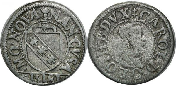 France Rarissime Demi Gros Charles III 1/2 Gros Nancy 1581 Silver 