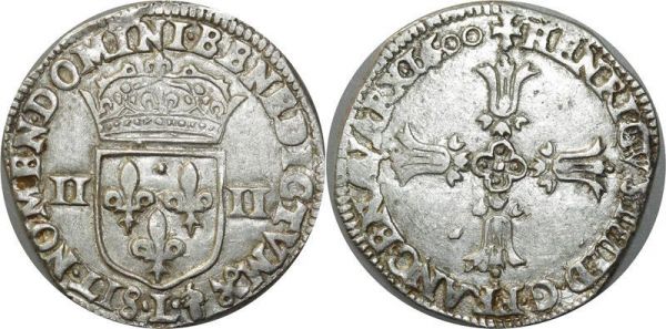 France Rarissime Fauté époque 1/4 Ecu Argent Henri IV 1600 /1500 Frappe Medaille