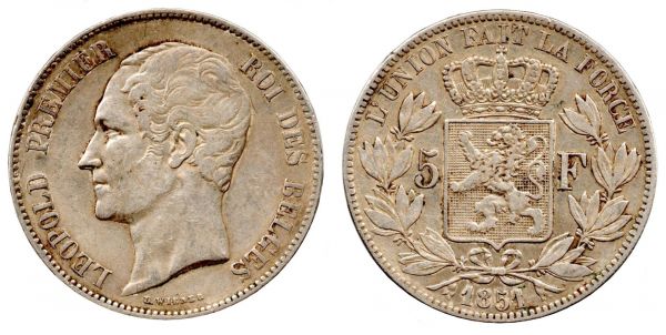 5 Francs 1851 Leopold I