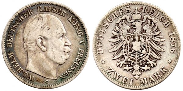Prussia 2 Mark 1877 A Berlin F