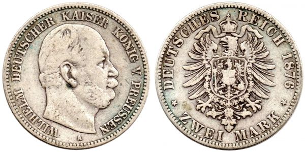 Prussia 2 Mark 1876 A Berlin F