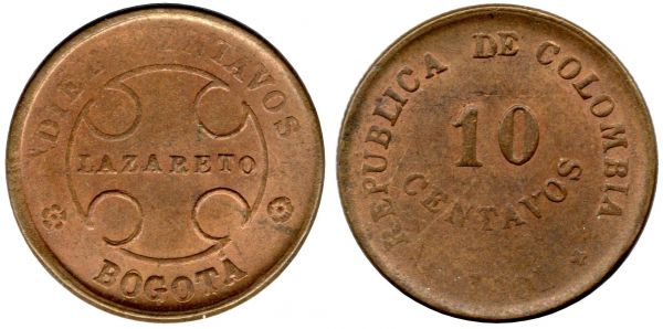 10 Centavos 1901 LAZARETO AU