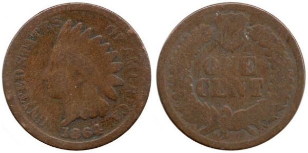 1 Cent 1864 Philadelphia Civil War Copper
