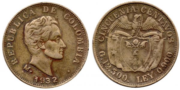 50 Centavos 1932 M Medellin Contemporary Counterfeit