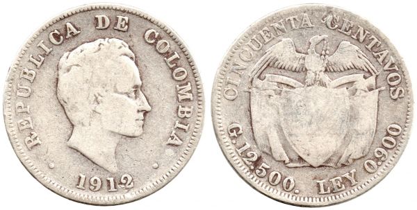 50 Centavos 1912 Bogota F