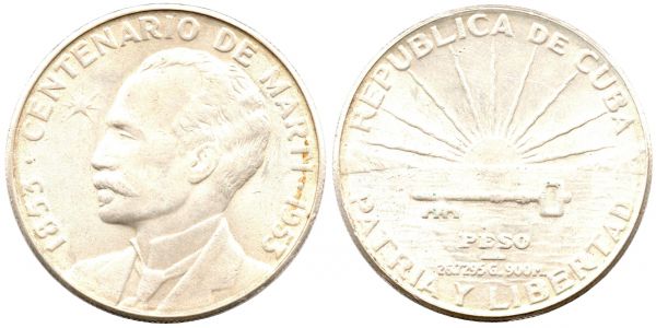 1 Peso 1853-1953 Jose Marti AU