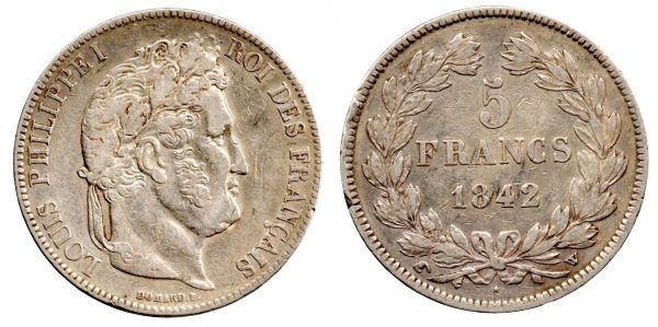 5 Francs 1842 W Lille 
