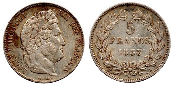 5 Francs 1833 A Paris