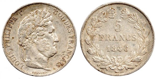 5 Francs 1846 K Bordeaux aXF