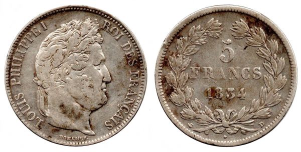 5 Francs 1834 D Lyon 