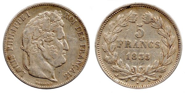 5 Francs 1835 D Lyon