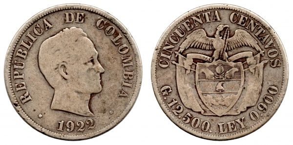 50 Centavos 1922 Bogota F