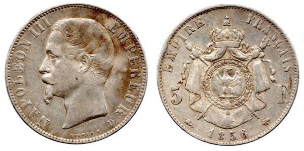 5 Francs 1856 D Lyon