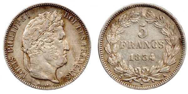 5 Francs 1834 A Paris