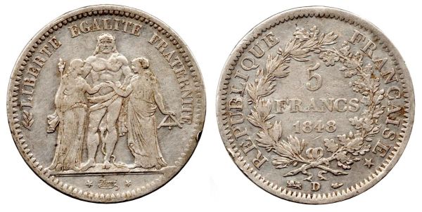 5 Francs 1848 D Lyon