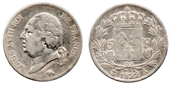 5 Francs 1822 A Paris