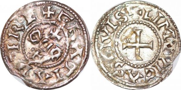 France Denier Eudes Limoges X siècle Argent Silver