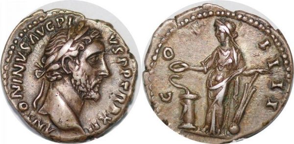 Roman coin Fausse Fake Denier Antoninus Pius Rome 148-149 COS IIII Silver 