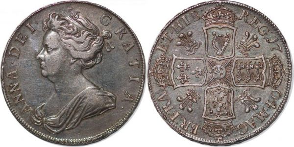 United Kingdom Anne 1702-1714 Halfcrown 1704 Silver AU 