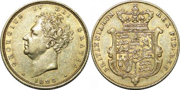 United Kingdom Sovereign Georgius IV 1825 Or Gold