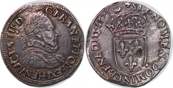 France Henri III teston 2e type 1575 I Liges Argent Silver Qualité 