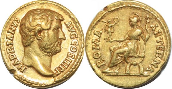 Extra - Roman Empire Aureus Hadrian 117-138 Roma Aeterna Or Gold AU