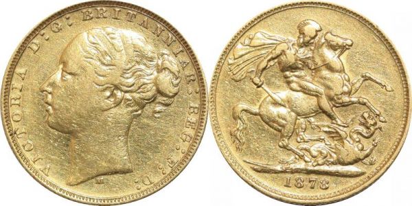 Extra - Australia Sovereign Victoria 1878 M Melbourne Or Gold XF -> Make offer