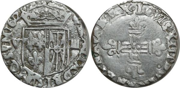 France Frappe Médaille Navarre Henri III II de Béarn 1/4 Quart d'écu 1586 Pau 