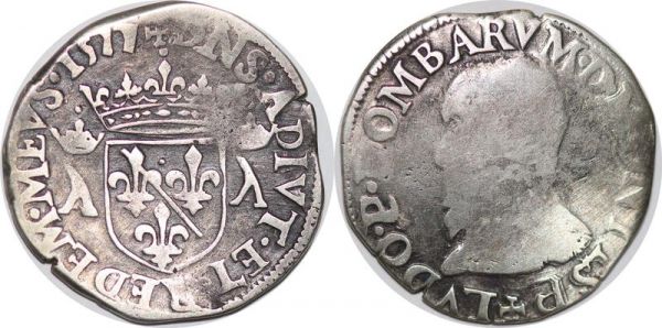 France 1/4 Quart Henri IV 1589-1610 écu Dauphiné 1604 Z Grenoble Argent