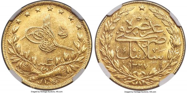 Lot 30441 > Ottoman Empire. Mehmed V gold 