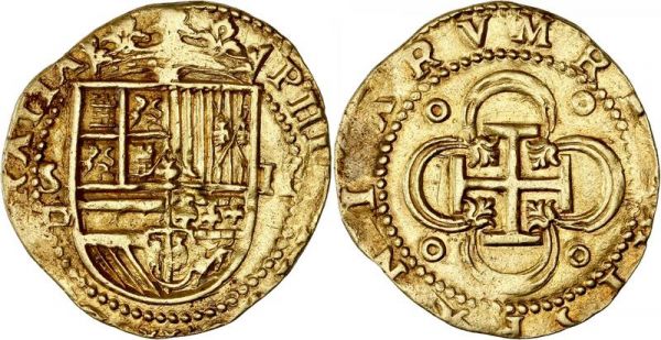Spain 2 Escudos Felipe II 1556-1598 Sevilla Or Gold > Make Offer