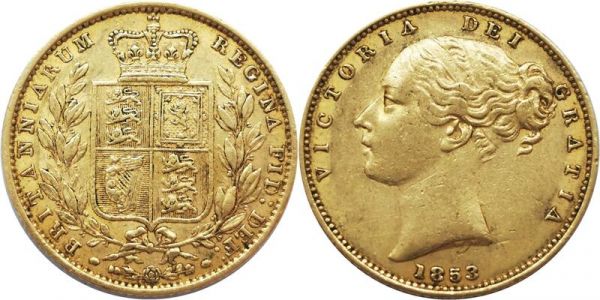 United Kingdom Sovereign Victoria 1853 Or Gold AU -> Make Offer