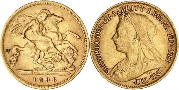 United Kingdom 1/2 Sovereign Victoria 1898 Or Gold -> Make Offer