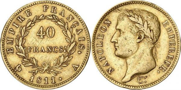 France 40 Francs Napoleon I 1811 A Paris Or Gold -> Offer
