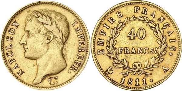 France 40 Francs Napoleon I 1811 A Paris Or Gold -> Make Offer