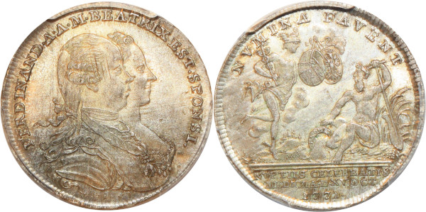Italy Token Ferdinand 1771 Silver PCGS MS64
