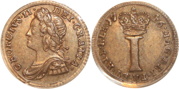United Kingdom Maundy Penny George II 1746 Silver PCGS AU58