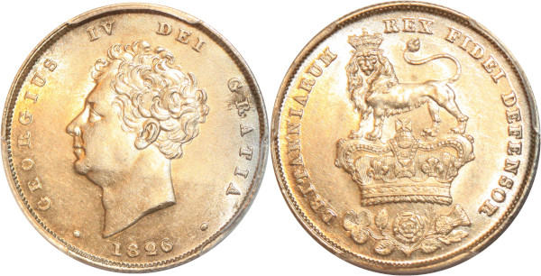 United Kingdom 6 Pence George IV 1826 Silver PCGS AU