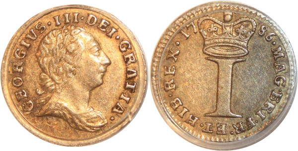 United Kingdom George III Maundy Penny 1786 Silver PCGS AU55