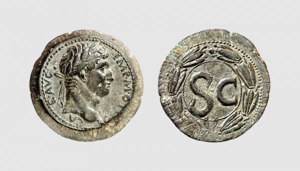 Empire. Otho. Antioch. AD 69. Æ As (16.42g, 12h). RPC 4318; Tradart 4.67 (this coin). Lovely emerald green patina. Perfectly centered and struck. One of the finest known. Choice extremely fine. From a private collection; Bank Leu 1990 (50) lot 286