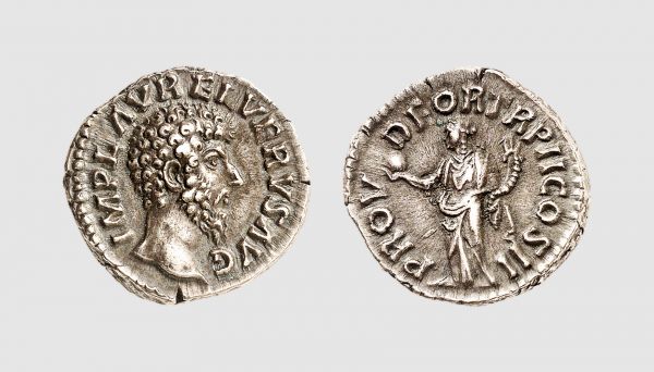 Empire. Lucius Verus. Rome. AD 162. AR Denarius (3.26g, 6h). Cohen 155; RIC 482. Old cabinet tone. Well centered. Choice extremely fine. From a private collection; Tradart 1995 (5) lot 179; The Numismatic Auction 1983 (2) lot 334; Auctiones 1983 (13) lot 697