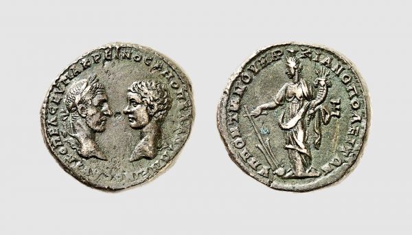 Empire. Macrinus & Diadumenian. Marcianopolis. AD 217-218. Æ 27 (11,52g, 1h). AMNG 774; Mouchmov 571. Dark green-brown patina. Good very fine. From a private collection, acquired from Tradart, Brussels, 1991