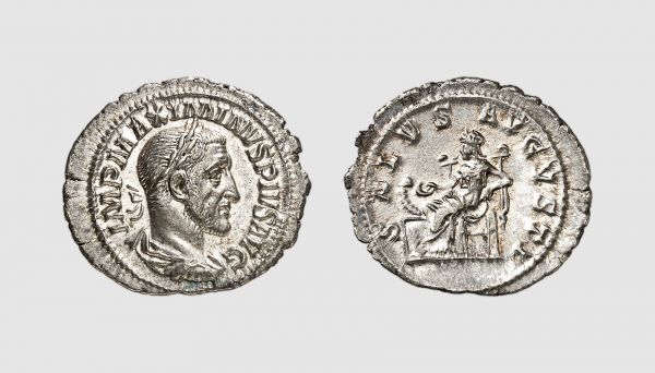 Empire. Maximinus. Rome. AD 235-236. AR Denarius (2.29g, 12h). Cohen 85; RIC 14. Lightly toned. Choice extremely fine. From a private collection, acquired from Arnumis (Anne Demeester), Brussels, 1998 