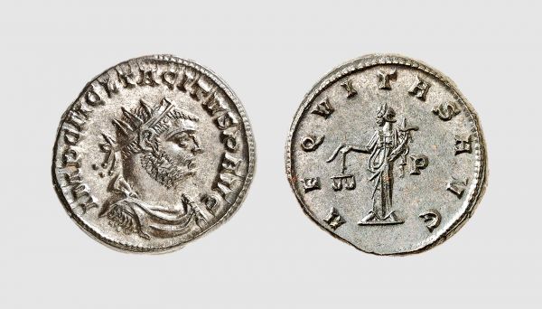 Empire. Tacitus. Siscia. AD 275-276. Æ Antoninianus (4.18g, 12h). Cohen 9; RIC 180. Lightly toned. Traces of silvering. Choice extremely fine. From a private collection; Tradart 1992 (2) lot 237; Bankhaus Hauck & Aufhäuser 1990 (7) lot 712