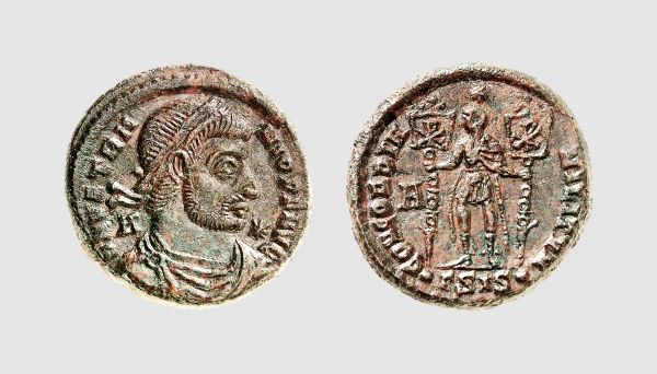Empire. Vetranio. Siscia. AD 350. Æ Centenionalis (6.12g, 1h). Cohen 1; RIC 290. Lovely brown-reddish patina. Choice extremely fine. From a private collection, Millon & Associés 2008 (21 May) lot 142